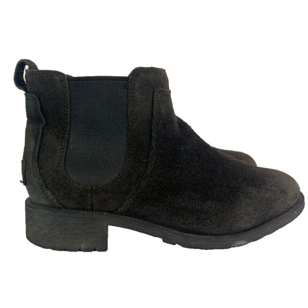 UGG Chelsea Boot Womens 8 Brown Bonham II Burnished Suede with Shearling Footbed